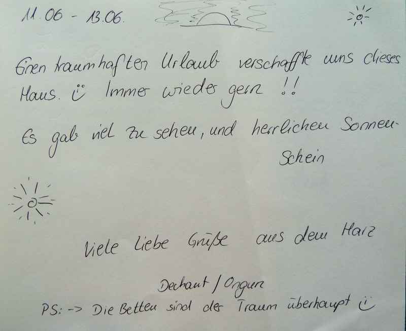 Ein Eintrag aus unserem Gstebuch..