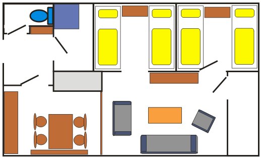 Die Aufteilung der Wohnung.- Anklicken geht zur Bildershow -